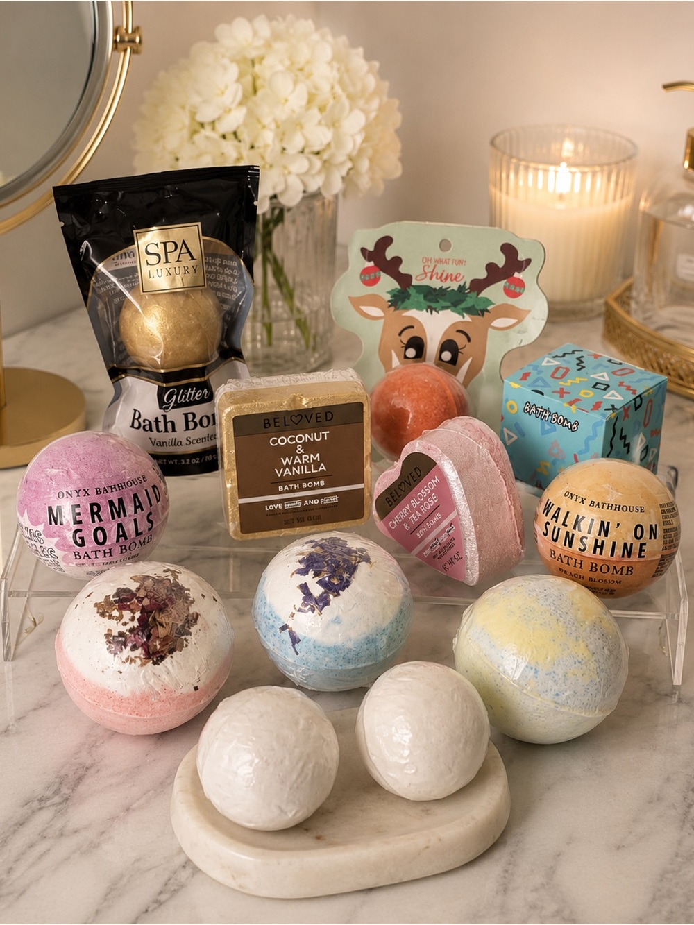 Assorted Bath Bomb Bundle Set | Spa Gift Set Lot Onyx Bathhouse Beloved Spa
